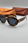 Celine Triomphe 01 CL40194U 25A Leopar Oval Kadın Güneş Gözlüğü G4850-DB Leopar