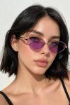 Miu Miu Tasarım Gold Metal Çerçeveli Mor Güneş Gözlüğü G4861-DB Mor