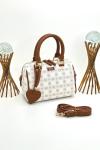 Vakko Monogram Taba Speedy El ve Omuz Çantası VLT-541 Bej