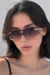 Dolce & Gabbana Pembe İnci Taşlı Çerçevesiz Maske Kadın Güneş Gözlüğü G4874-DB Pembe