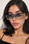 Dolce & Gabbana Mavi İnci Taşlı Maske Kadın Güneş Gözlüğü G4876-DB Mavi