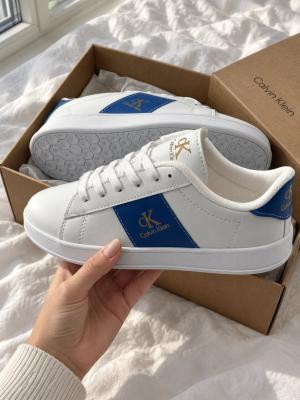 Calvin Klein Beyaz Deri Şeritli Casual Ayakkabı A-007
