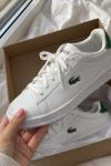 Lacoste Klasik Yeşil Timsah Logolu Beyaz Deri Sneakers  A-013