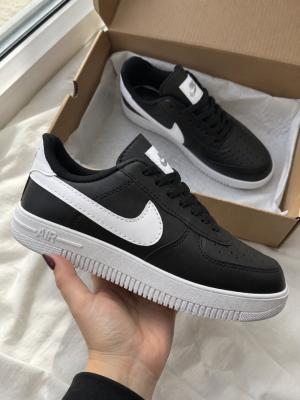Nike Air Force 1 Low Black White Sneakers A-020 Beyaz