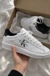 Calvin Klein Jeans Lace-Up Monogram Sneakers - White/Black A-024