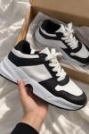 Chunky Color Block Lace-Up Sneakers A-028