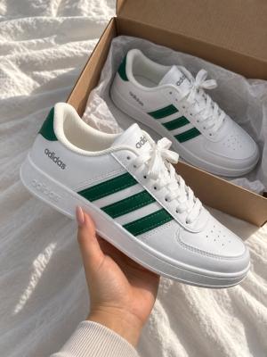 Adidas Breaknet Sneakers White/Green A-035 Beyaz