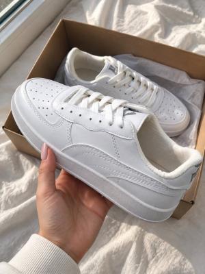 Puma Rickie Classic All White Leather Low-Top Sneakers A-051 Beyaz