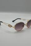 Dior  CD Logolu Gold Metal Pembe Oval Kadın Güneş Gözlüğü G4907-CN Pembe