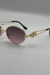 Dior  CD Logolu Gold Metal Pembe Oval Kadın Güneş Gözlüğü G4907-CN Pembe