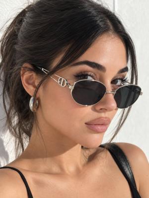 Dior CD Logolu Gold Metal Gümüş Oval Kadın Güneş Gözlüğü G4908-CN Diğer