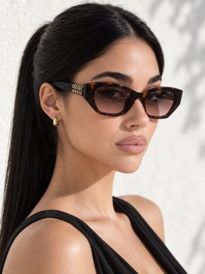 Miu Miu MU 09WS Kahverengi Tortoise Kadın Güneş Gözlüğü G4919-CN Leopar