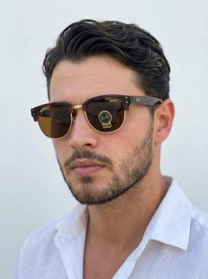 Rayban Clubmaster Siyah Mat İthal Unisex Gözlük G4932-CN Kahverengi