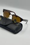 Rayban Clubmaster Siyah Mat İthal Unisex Gözlük G4932-CN Kahverengi