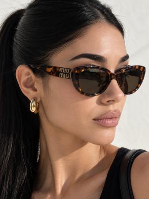 Miu Miu A03S Havana Leopar Kadın Güneş Gözlüğü G4937-CN Leopar