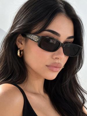 Gucci Monogram Desenli Gümüş Kadın Gözlüğü G4944-CN