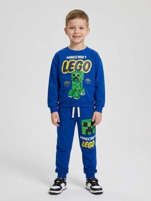 Minecraft LEGO Baskılı Mavi Erkek Çocuk Takım G0010 Mavi