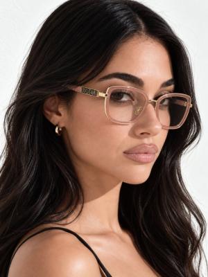 Bvlgari Gold Detaylı Pudra Pembe Kadın Optik Gözlük Çerçevesi G4966-DB Pembe